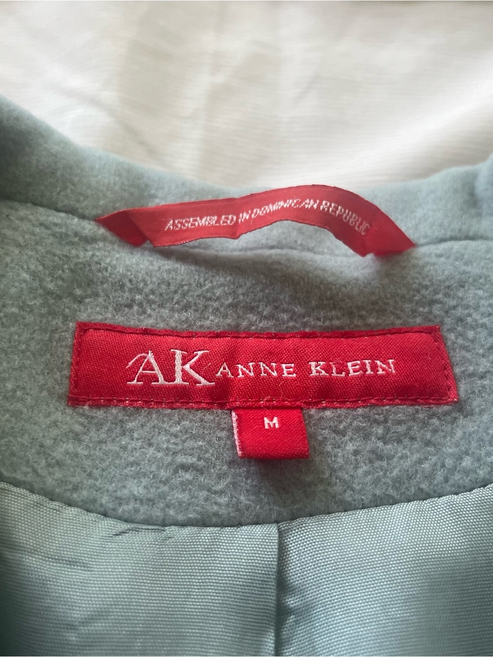 Anne Klein Mint Green Double-Breasted Pea Coat vintage wool Tailored classic - Picture 4 of 7